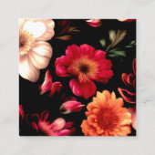 Elegant zwart botanisch bloemist Visitekaartje (Achterkant)