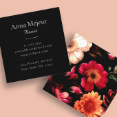 Elegant zwart botanisch bloemist Visitekaartje