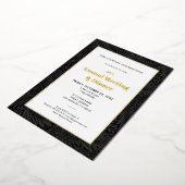 Elegant zwart botanisch jaarlijks bedrijfsdiner folie uitnodiging (Gedraaid)