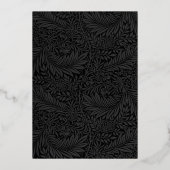 Elegant zwart botanisch jaarlijks bedrijfsdiner folie uitnodiging (Achterkant)