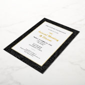 Elegant zwart botanisch jaarlijks zakendiner folie uitnodiging (Gedraaid)