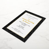 Elegant zwart botanisch jaarlijks zakendiner folie uitnodiging (Gedraaid)