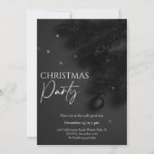 Elegant zwart botanisch kerstfeest kaart (Voorkant)