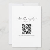 Elegant zwart bruiloft minimalist 2 zijdige QR-cod Kaart (Achterkant)