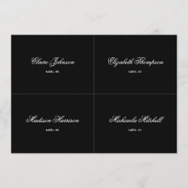 Elegant Zwart Bruiloft Plaats Kaart DIY