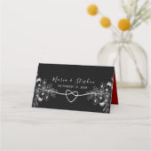  Elegant Zwart Bruiloft Plaats Kaart Plaatskaartje (Achterkant)