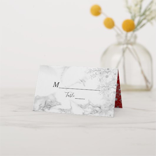  Elegant Zwart Bruiloft Plaats Kaart Plaatskaartje (Voorkant)