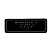 Elegant zwart bruiloft retouradres etiket (Voorkant)