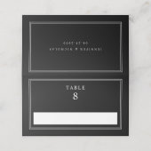 Elegant zwart bruiloftsfeest plaatskaartje (Buitenkant ongevouwen)