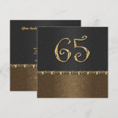 Elegant zwart bruin 65th ANY AGE Kaart (Voorkant / Achterkant)