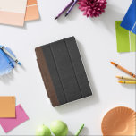 Elegant zwart & bruin gestikt leer iPad mini cover<br><div class="desc">Elegant zwart en bruin  leder textuur afdrukken met aanpasbaar en optioneel monogram.</div>