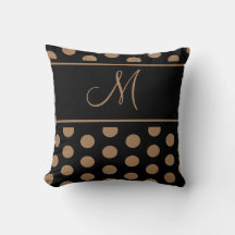 Elegant Zwart Bruin Polka Dots Streep Monogram