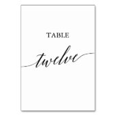 Elegant zwart Calligrafietnummer twaalf Kaart (Achterkant)