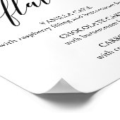 Elegant Zwart Calligraphy Cupcake Smaken Bord Poster (Hoek)