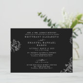 Elegant Zwart Chinoiserie Bruid Ouder Bruiloft Kaart (Staand voorkant)
