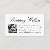 Elegant Zwart Chinoiserie Bruiloft Website QR Code Informatiekaartje (Voorkant)