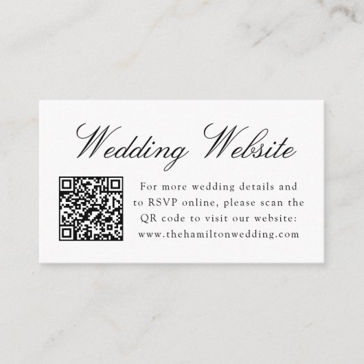 Elegant Zwart Chinoiserie Bruiloft Website QR Code Informatiekaartje (Voorkant)