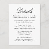 Elegant Zwart Chinoiserie Floral bruiloft Details Informatiekaartje (Voorkant)