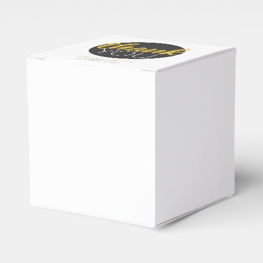 Elegant zwart cirkel goud dank u bruiloft bedankdoosjes (Voorkant Zijde)