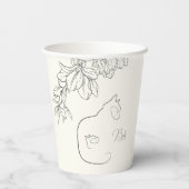 Elegant Zwart & Cream Cat Lover Baby shower Papieren Bekers (Achterkant)
