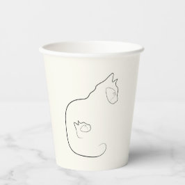 Elegant Zwart & Cream Cat Lover Baby shower Papieren Bekers