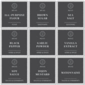 Elegant Zwart Custom Business Logo Pantry Labels (Voorkant)