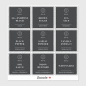 Elegant Zwart Custom Business Logo Pantry Labels (Vel)