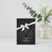Elegant Zwart Damask Cadeaubon Kortingskaartje (Staand voorkant)