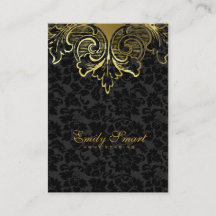 Elegant Zwart Damasks Goud Bloemen Ornament