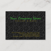 Elegant zwart damast goud  kant visitekaartje (Achterkant)
