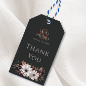 Elegant Zwart Dank u Cadeau Label Bloemen Cadeaulabel