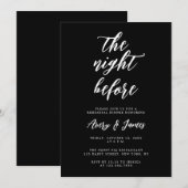 Elegant Zwart De Nacht Voor De Proefavond Dinner Kaart (Voorkant / Achterkant)