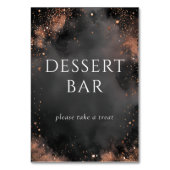 Elegant zwart dessertbar-aanhangbord kaart (Achterkant)