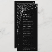 Elegant Zwart Diamant Spinnenweb Flat 4 Cursus Menu (Voorkant / Achterkant)