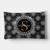 Elegant zwart diamanten goud monogram etui (Achterkant)