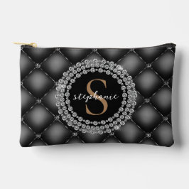 Elegant zwart diamanten goud monogram etui