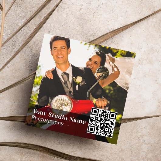 Elegant Zwart Eenvoudige Fotografie Contactgegeven Vierkante Visitekaartje