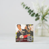 Elegant Zwart Eenvoudige Fotografie Contactgegeven Vierkante Visitekaartje (Staand voorkant)