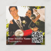 Elegant Zwart Eenvoudige Fotografie Contactgegeven Vierkante Visitekaartje (Voorkant)