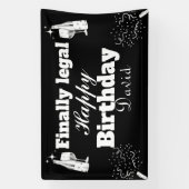 Elegant zwart eindelijk legaal 21e verjaardag bann spandoek (Verticaal)