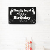 Elegant zwart eindelijk legaal 21e verjaardag bann spandoek (Insitu)