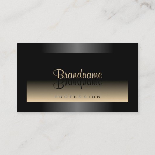 Elegant Zwart en Beige Gradient Modern Stijlvol Visitekaartje (Voorkant)