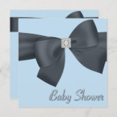 Elegant zwart en blauw Baby shower Kaart (Voorkant / Achterkant)