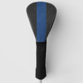 Elegant  zwart en blauw gelekt leder golfheadcover (Voorkant)
