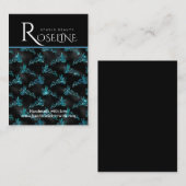 Elegant zwart en blauw geometrisch juweel beeldsch visitekaartje (Voorkant / Achterkant)