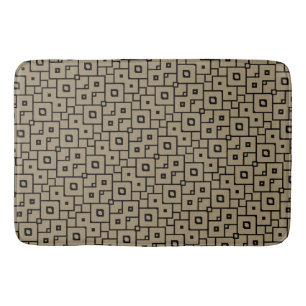 Elegant zwart en bruin geometrisch badmat