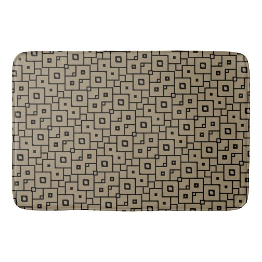 Elegant zwart en bruin geometrisch badmat (Voorkant)
