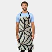 Elegant zwart en crème bloemig Schort (Gedragen)