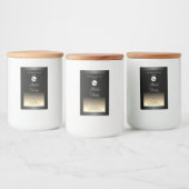 Elegant zwart en crèmeetiket Glitter Logo Voedselcontainer Etiket (Flessen)