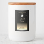 Elegant zwart en crèmeetiket Glitter Logo Voedselcontainer Etiket (Voorkant)